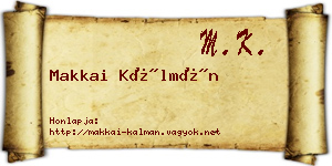 Makkai Kálmán névjegykártya